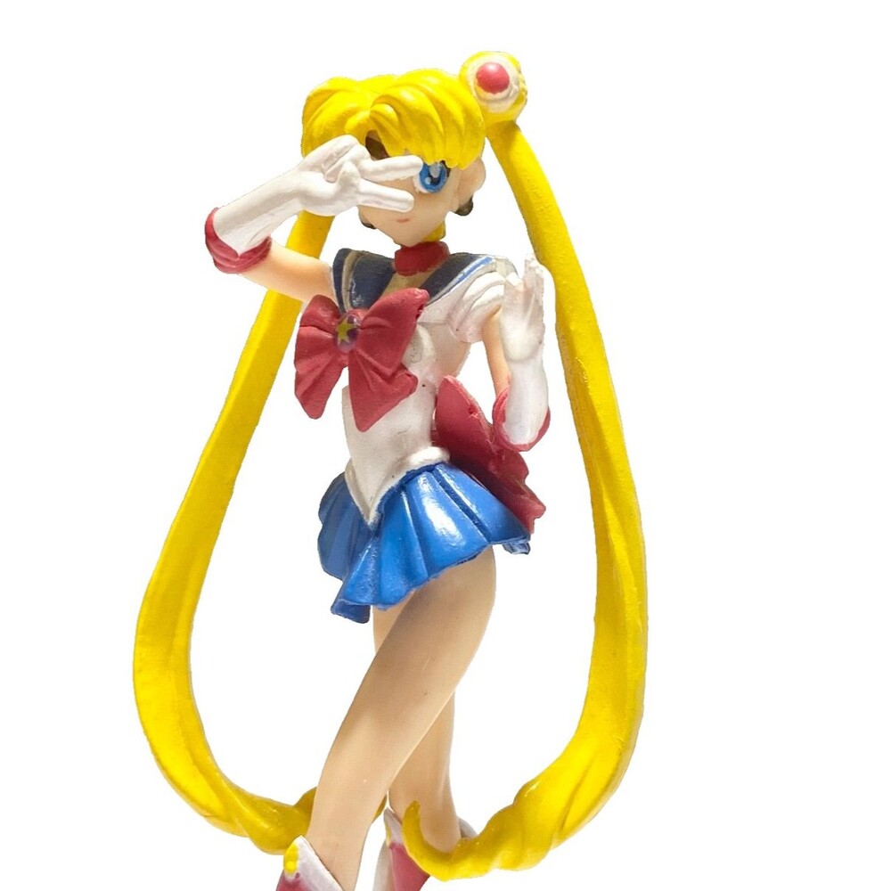 Sailor Moon Usagi Tsukino Anime Figure  Red/Blue/Blonde Gashapon Bandai HGIF
